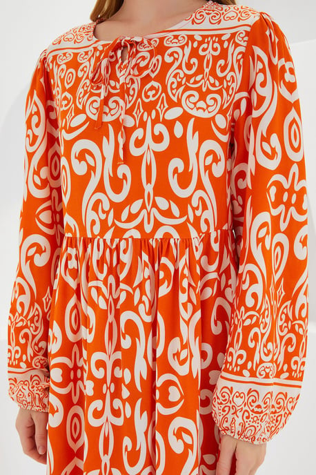 Geprinte Maxi-jurk met Strikdetail - Image 4