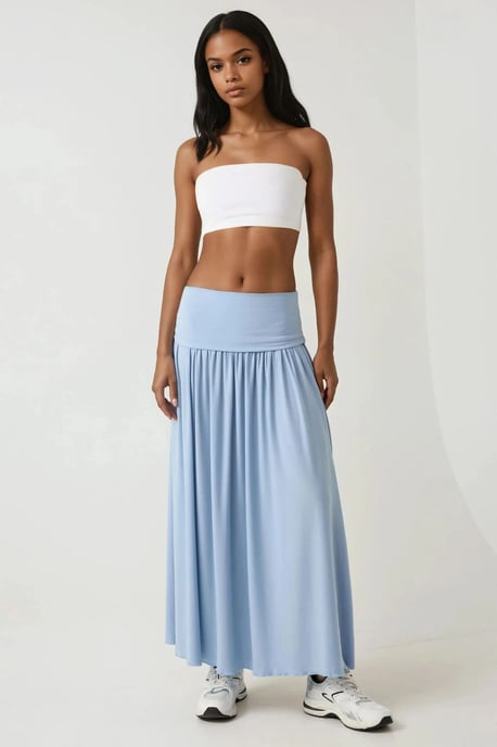 2-in-1 Midi Elastische Strapless Jurk/Rok - Image 2