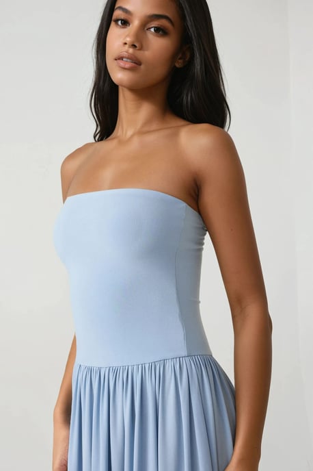 2-in-1 Midi Elastische Strapless Jurk/Rok - Image 3