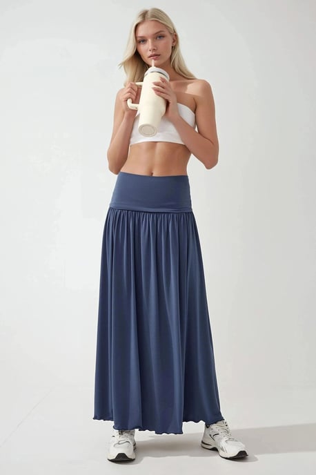 2-in-1 Midi Elastische Strapless Jurk/Rok - Image 2