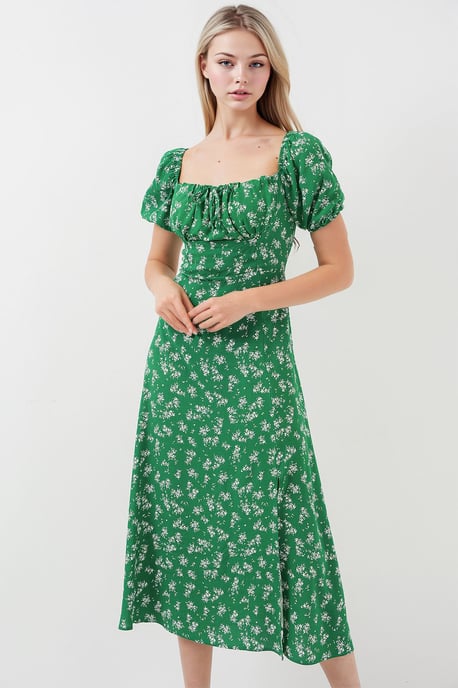 Bloemenprint Midi-jurk met Strik - Image 3