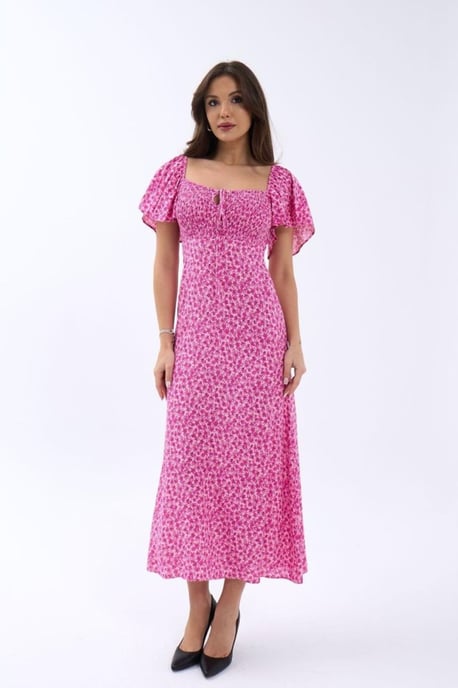 Geprinte Midi-jurk met Strikdetail - Image 2