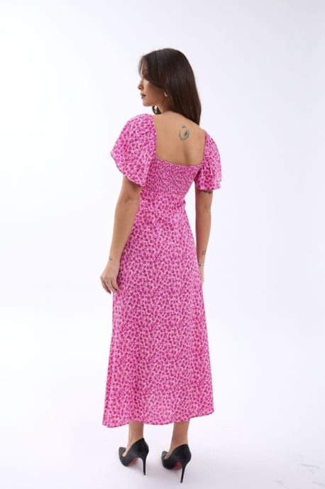 Geprinte Midi-jurk met Strikdetail - Image 3