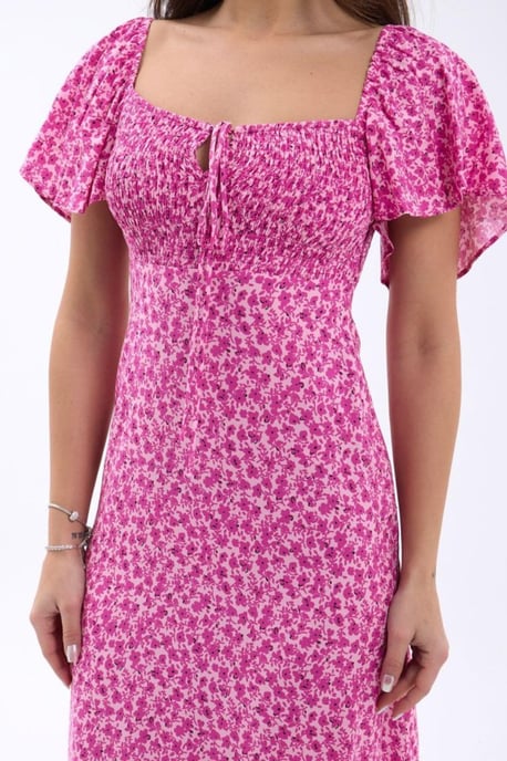 Geprinte Midi-jurk met Strikdetail - Image 4