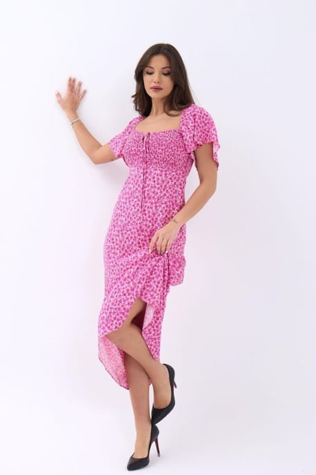 Geprinte Midi-jurk met Strikdetail - Image 5