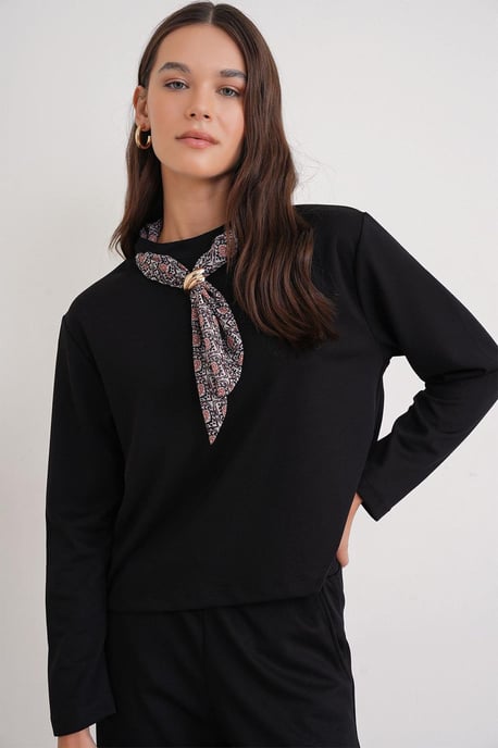 Crew Neck Gebreide Actieve Set met Sweatshirt en Broek - Image 2