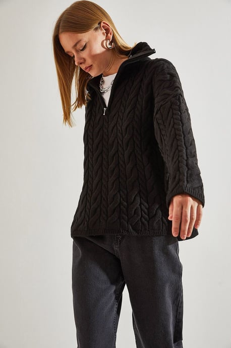 Oversized Haar Beard Trui met Rits Kraag - Image 4
