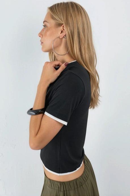 Kleurblok Crew Neck T-shirt - Image 2