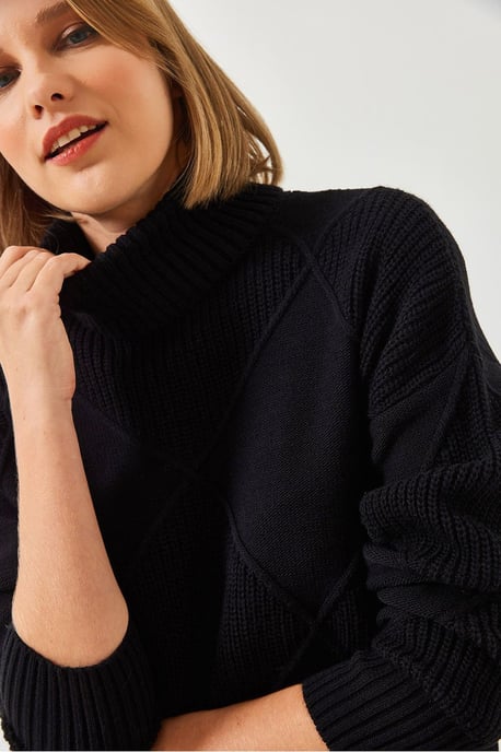 Textured Turtleneck Sweater - Image 2