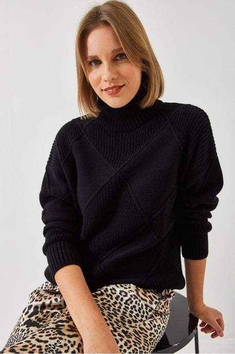 Textured Turtleneck Sweater - Image 3