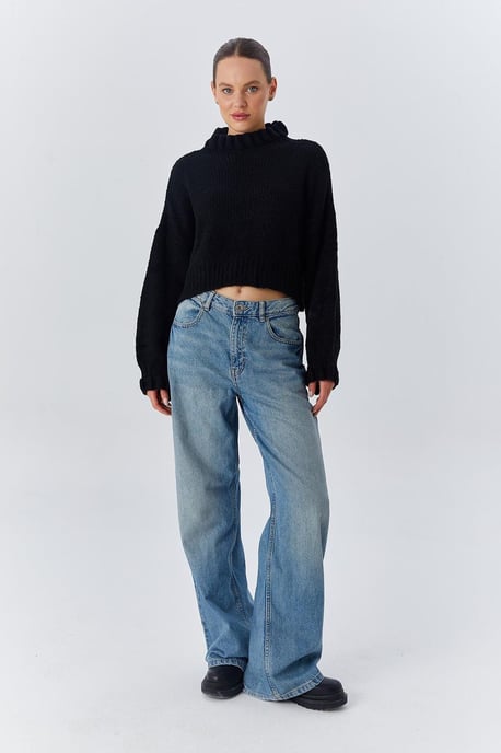 Tjock Turtleneck Texturerad Korttröja - Image 2