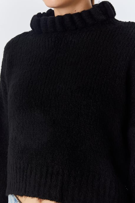 Tjock Turtleneck Texturerad Korttröja - Image 4