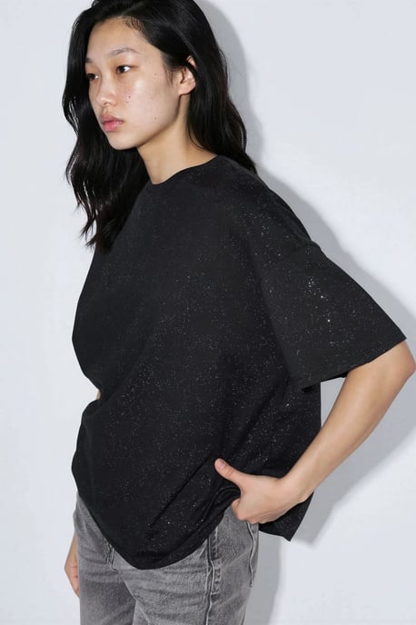 Pailletten Ronde Hals Korte Mouwen T-Shirt - Image 2