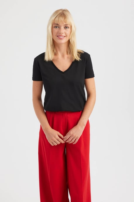 V-hals Basis T-shirt - Image 3