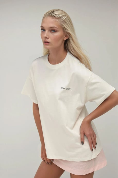 100% Bomull Oversized Tryckt Rundhalsad T-Shirt - Image 4