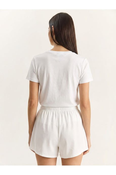 Broderad T-shirt med rund hals - Image 4