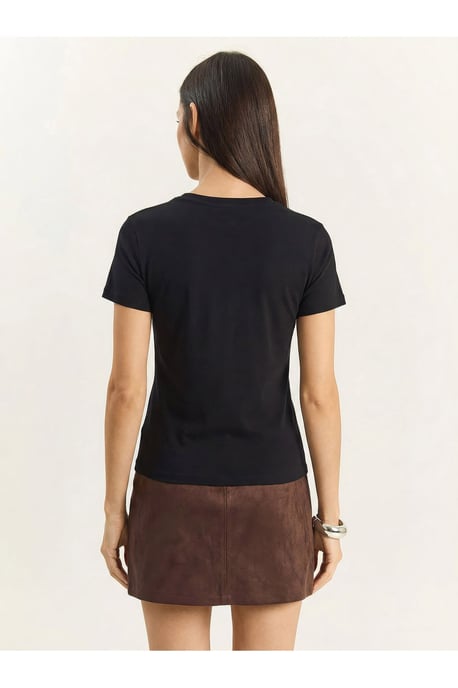 Broderad T-shirt med rund hals - Image 4