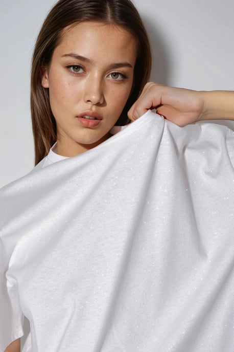 Pailletten Crew Neck Korte Mouw T-Shirt - Image 2
