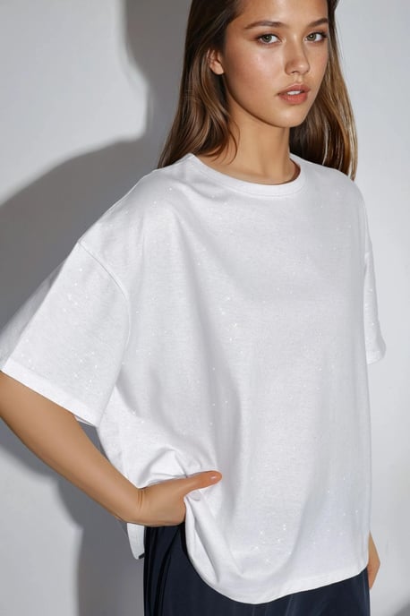 Pailletten Crew Neck Korte Mouw T-Shirt - Image 3