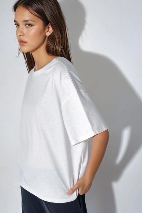 Pailletten Crew Neck Korte Mouw T-Shirt - Image 6