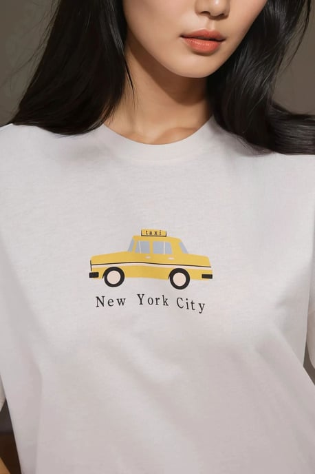 100% Bomull Överdimensionerad Tryckt Rundhalsad T-shirt - Image 2