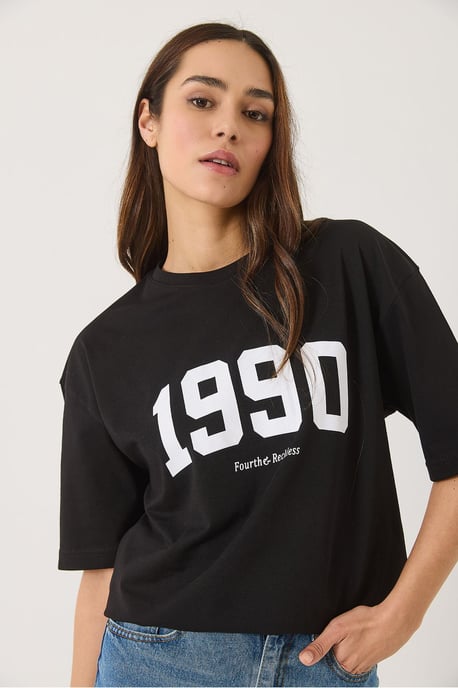 Överdimensionerad Tryckt Crew Neck T-Shirt - Image 2