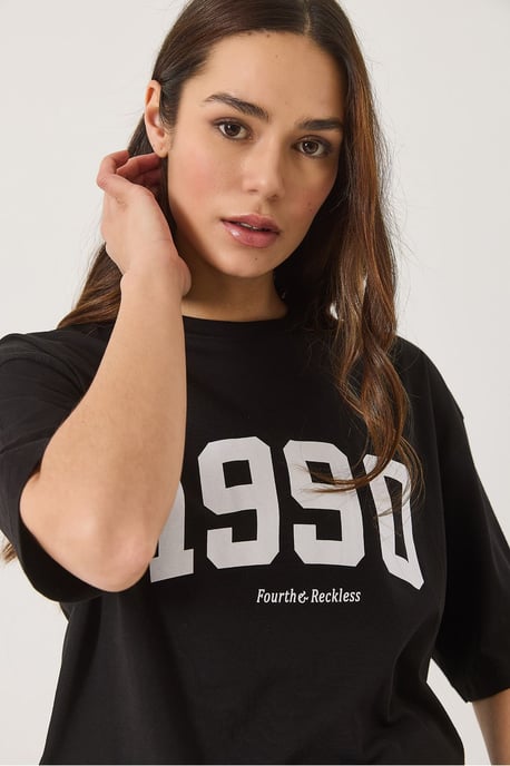 Överdimensionerad Tryckt Crew Neck T-Shirt - Image 3