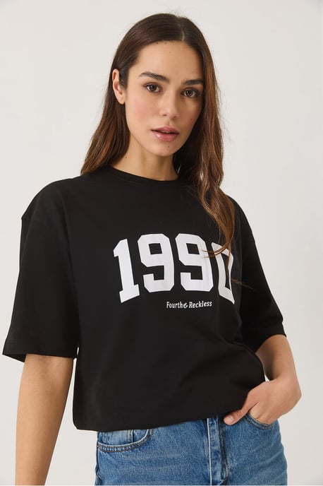 Överdimensionerad Tryckt Crew Neck T-Shirt - Image 4