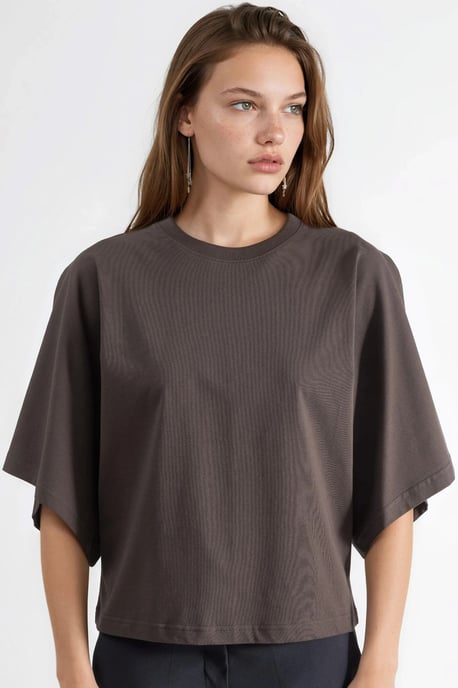 Oversized Geribbelde Crew Neck T-shirt - Image 6