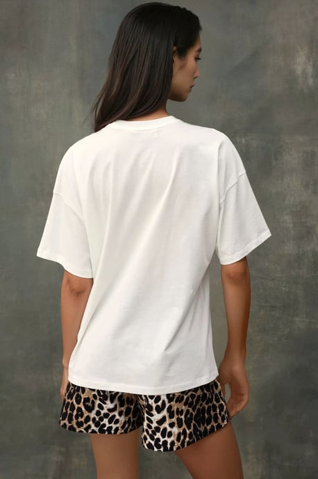 100% bomull oversizedtryckt t-shirt med rundhals - Image 4