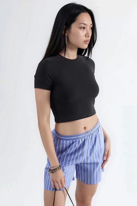 Crew Neck Crop T-shirt - Image 2