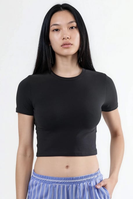 Crew Neck Crop T-shirt - Image 5