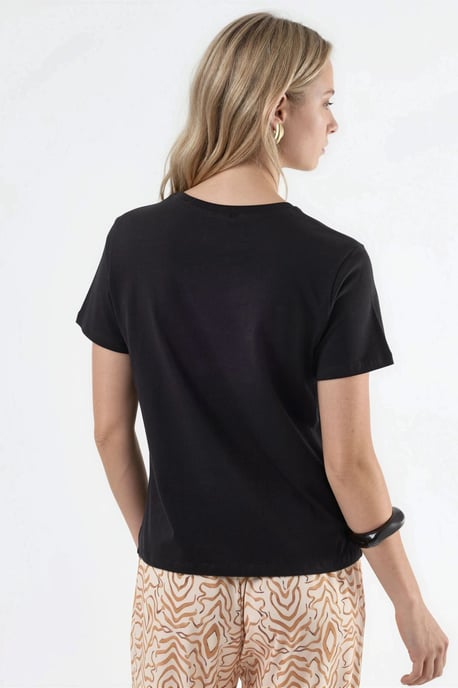 Effen Crew Neck Katoenen T-Shirt - Image 3