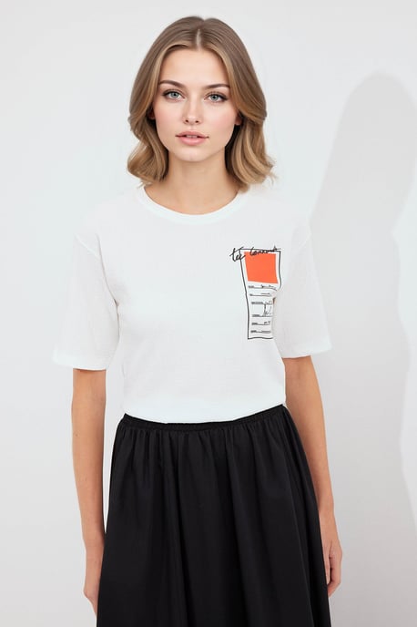 Printed Crew Neck Short Sleeve T-Shirt - Image 3