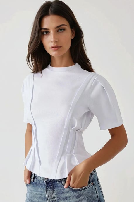 Fitted Crew Neck T-Shirt - Image 1