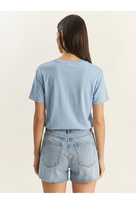 Broderad T-shirt med rund hals - Image 4