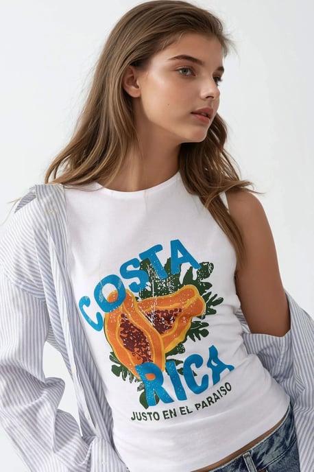 Slim Fit Tryckt T-shirt med Rundad Hals - Image 2
