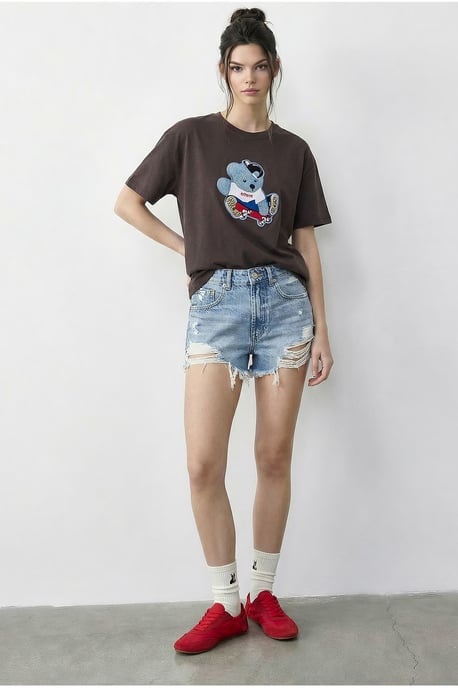 Embroidered Crew Neck T-Shirt - Image 1