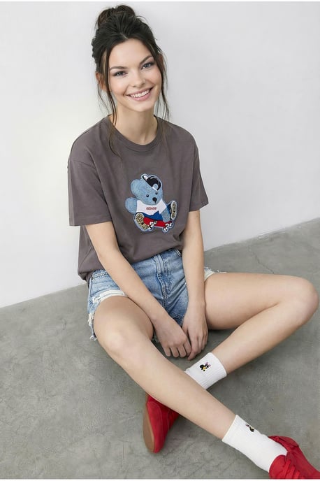 Embroidered Crew Neck T-Shirt - Image 2