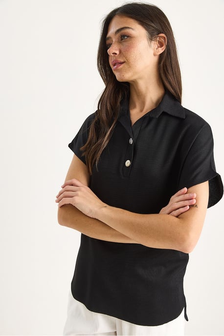 Ontspannen Pasvorm Gepofte Polo T-Shirt - Image 2
