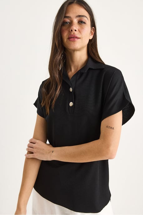 Ontspannen Pasvorm Gepofte Polo T-Shirt - Image 4