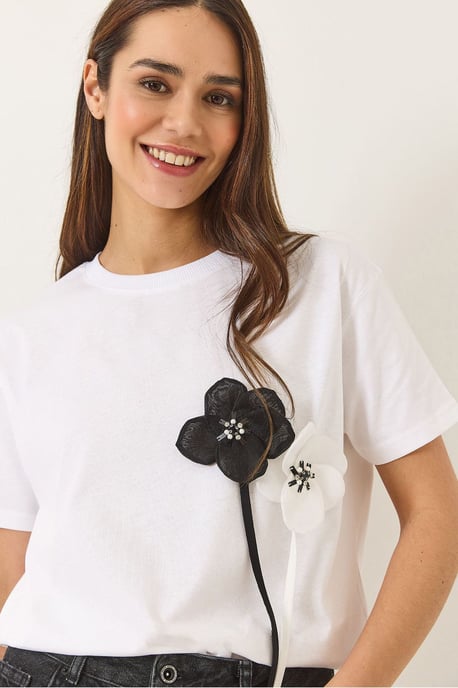 Bloemendruk Korte Mouwen T-shirt - Image 1