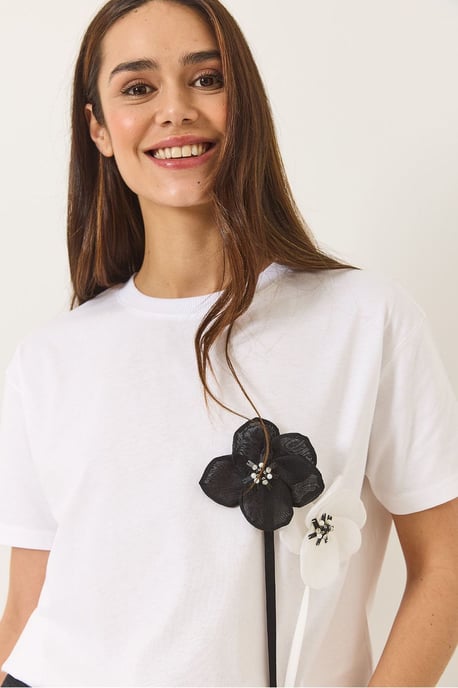 Bloemendruk Korte Mouwen T-shirt - Image 4