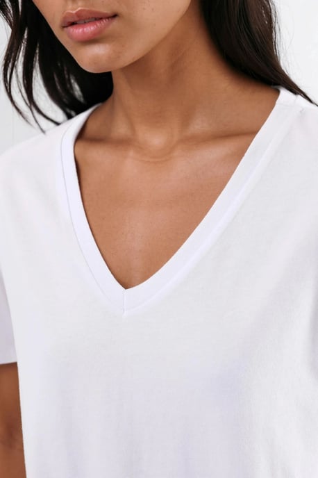 V-Neck Solid Knit T-Shirt - Image 6
