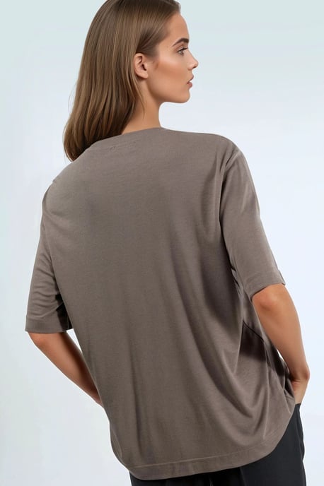 Overmaatse Coltrui Geribbelde T-Shirt - Image 5