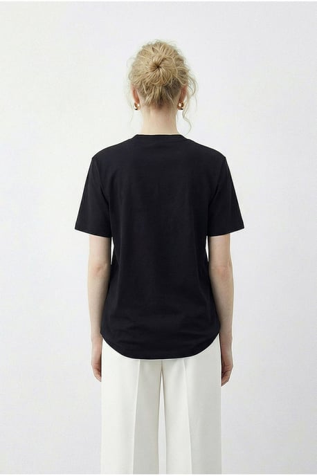 Basis Crew Neck T-Shirt met Accessoire Detail - Image 4