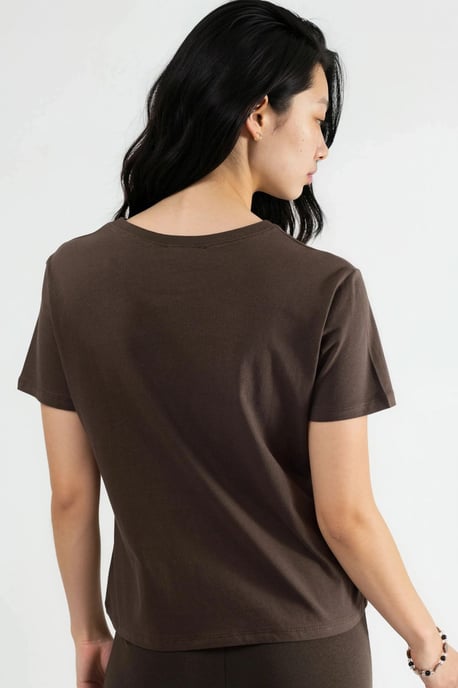 Effen Crew Neck Katoenen T-Shirt - Image 3