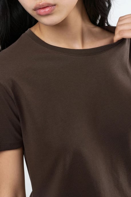 Effen Crew Neck Katoenen T-Shirt - Image 5