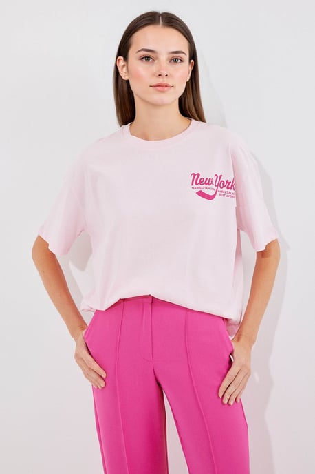 Gedrukt Crew Neck Loose Fit T-Shirt - Image 2