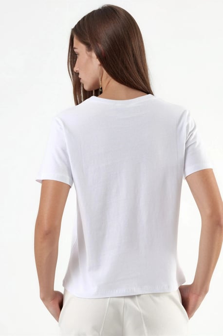 Effen Crew Neck Katoenen T-Shirt - Image 3